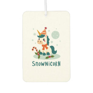 Ambientador Snownicorn Unicornio Lindo Muñeco de Nieve Navidad