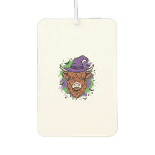 Ambientador Sombrero de Bruja Vaca Highland Halloween Vector V