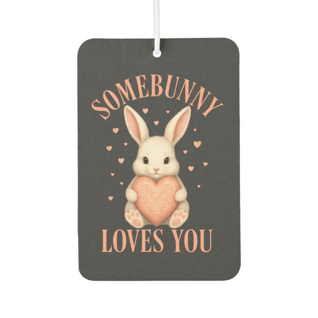 Ambientador Somebunny Loves You Cute Bunny on Dark Charcoal (Anverso)