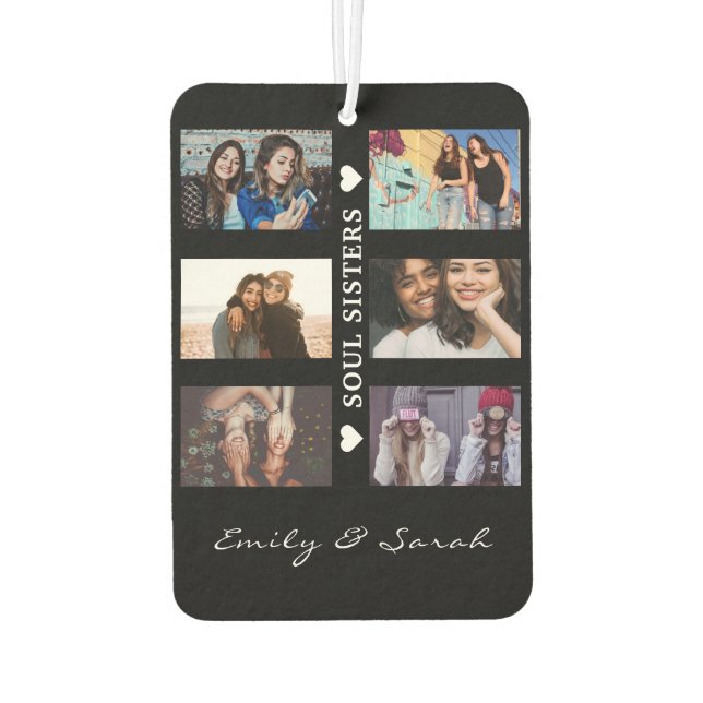 Ambientador Soul Sisters Script Personalizado 6 collage de fot (Reverso)