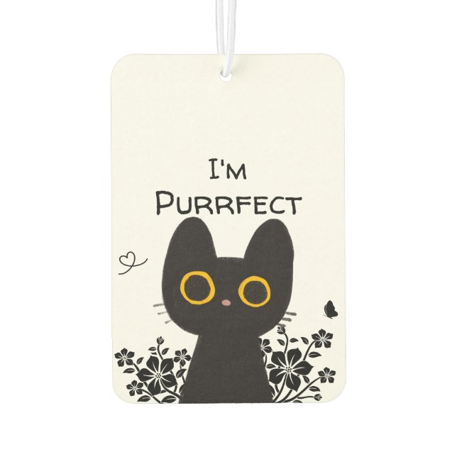 Ambientador Soy Purrfect Cute Black Cat Air Freshener (Reverso)