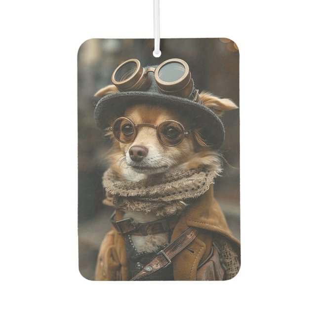 Ambientador Steampunk Chihuahua Perro Gracioso Regalo Aire Fre (Anverso)
