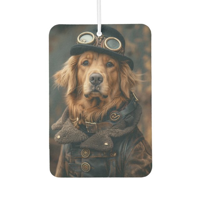 Ambientador Steampunk Dog Funny Gift Air Freshener (Anverso)