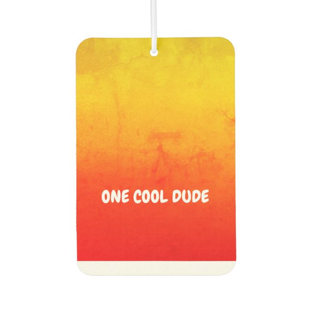 Ambientador (Su texto) Grunge gradiente amarillo / Naranja que (Anverso)