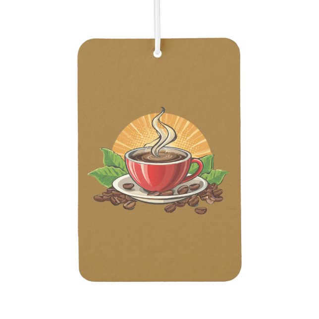 Ambientador Taza de café roja (Anverso)