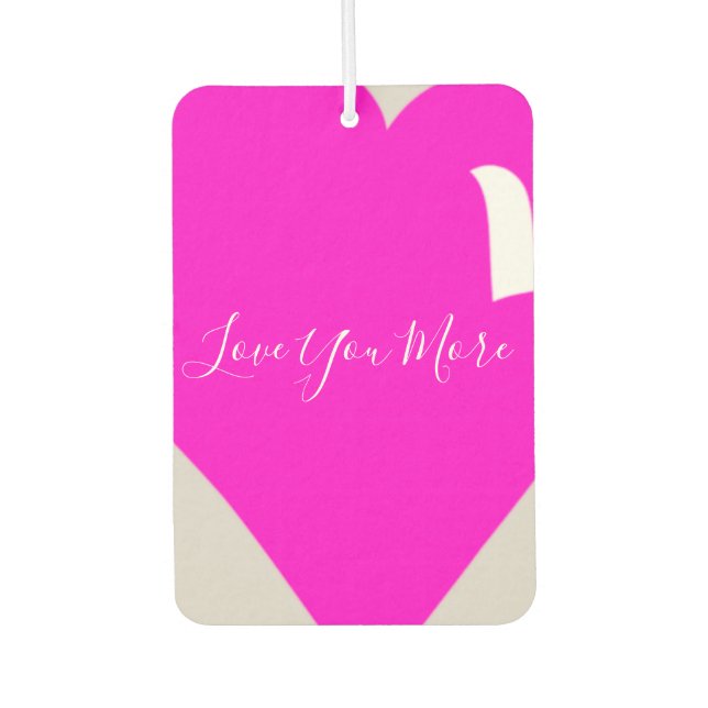 Ambientador "Te amo más" Corazón Rosa (Anverso)