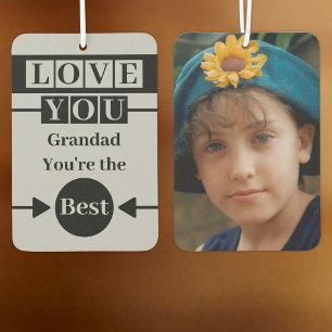 Ambientador Te quiero abuelo foto personalizada gris