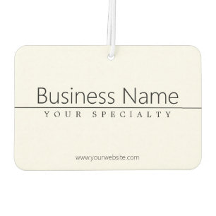 Ambientador Texto negro simple y clásico sobre blanco