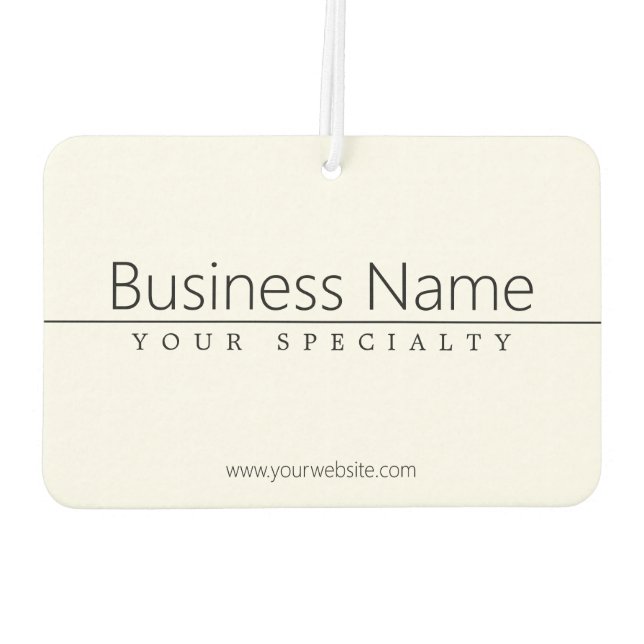 Ambientador Texto negro simple y clásico sobre blanco (Reverso)