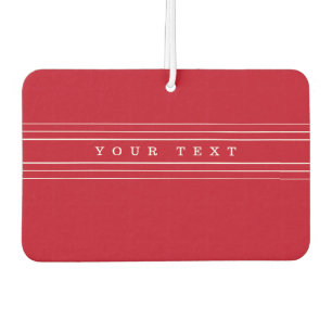 Ambientador Texto Personalizado y franjas modernas Rojo y Bl