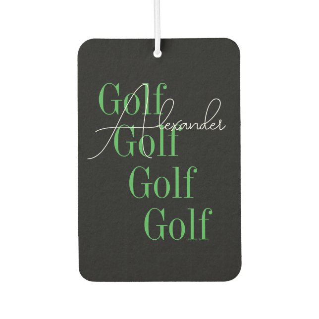 Ambientador Tipografía de golf moderna personalizada (Anverso)