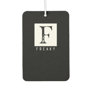 Ambientador Tipografía Negra y Blanca Freaky y Negrita