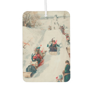 Ambientador "Tobogganing", Cromolitografía, Louis Prang & Co.