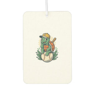 Ambientador Tortuga de béisbol grabado vintage diseño gráfico_
