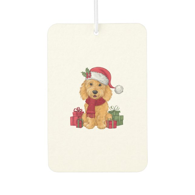 Ambientador Trajes de Navidad para perros Goldendoodle Gorro d (Anverso)