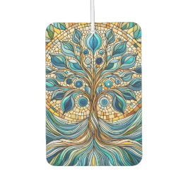 Ambientador Tree of Life Shattered Glass Mosaic Aqua Blues 