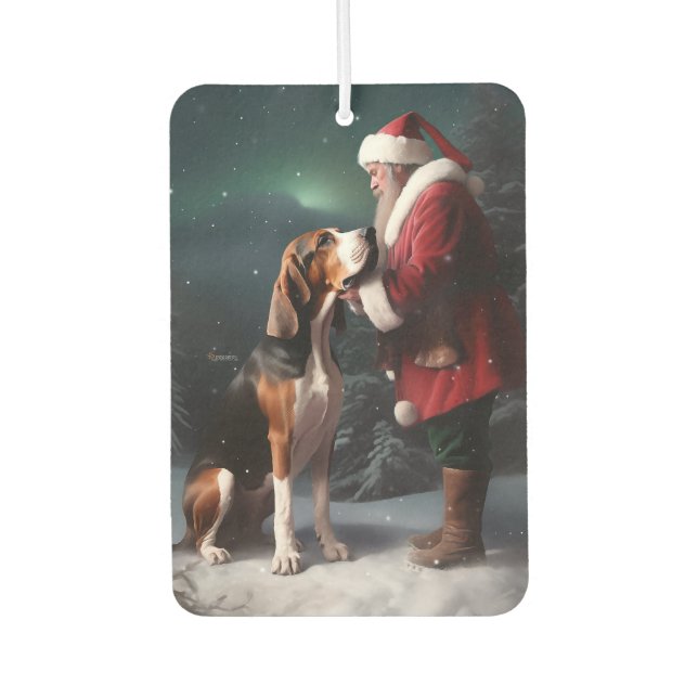 Ambientador Treeing Walker Coonhound Santa Claus Navidad (Anverso)