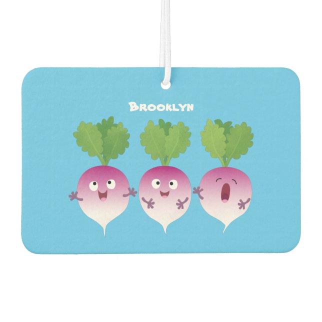 Ambientador Trío de verduras de nabo lindo personalizado (Anverso)