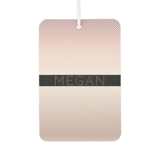 Ambientador Tu nombre | Delgado Rosa Ombre y franjas blancas (Anverso)