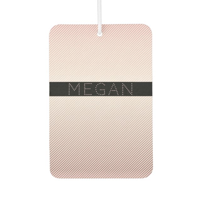 Ambientador Tu nombre | Delgado Rosa Ombre y franjas blancas (Anverso)