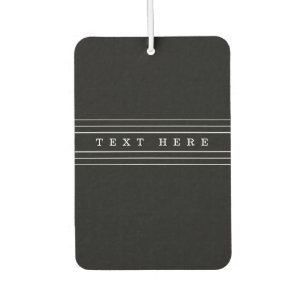 Ambientador Tu Texto Personalizado & Rayas Modernas Negro &