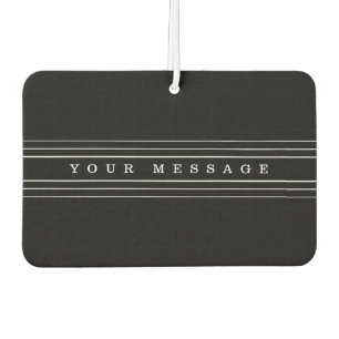 Ambientador Tu Texto Personalizado & Rayas Modernas Negro &