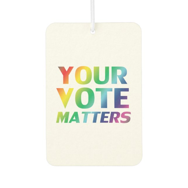 Ambientador "tu voto importa" - orgullo lgbtq air freshener (Anverso)
