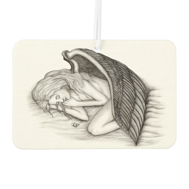 Ambientador Un ángel dormido, negro y blanco (Reverso)