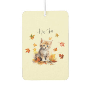 Ambientador Un buen Naranja Tabby Gatito en hojas caídas