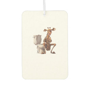 Ambientador Una Cuidada Giraffe En Pajamas Sentada En Un Baño
