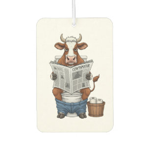Ambientador Vaca con inodoro PNG, divertido animal de granja