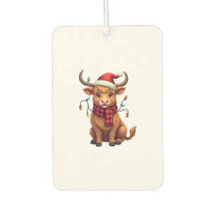 Ambientador Vector de vacaciones navideñas vintage de vaca de
