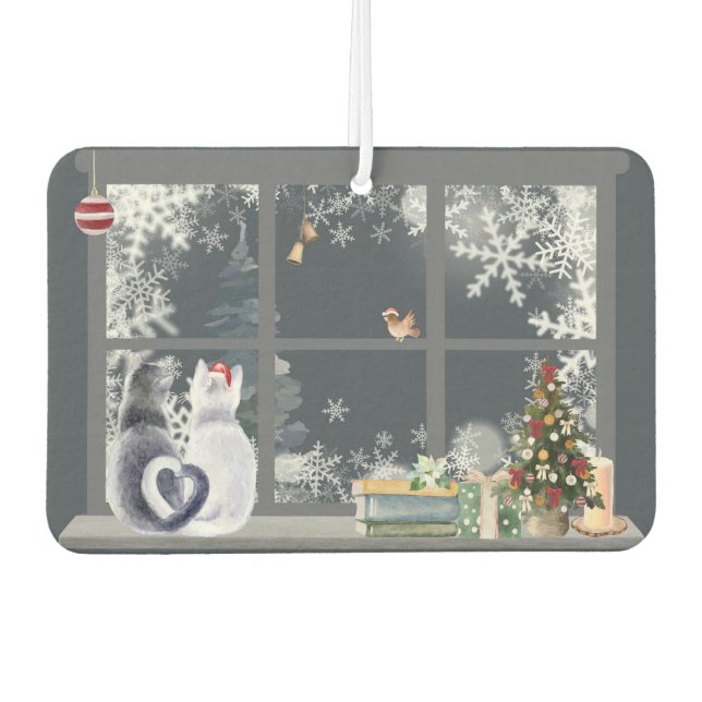 Ambientador Ventana Gatos en Navidades (Anverso)