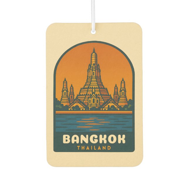 Ambientador Viajes de época Bangkok Tailandia Gráfico retro (Anverso)