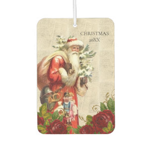 Ambientador Vintage Victoriano Santa Claus Antique Decoupage