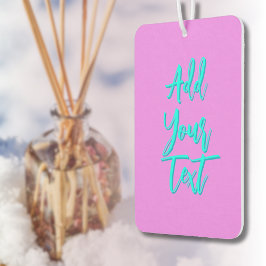 Ambientador Violeta divertida de texto moderno turquesa 3D Azu