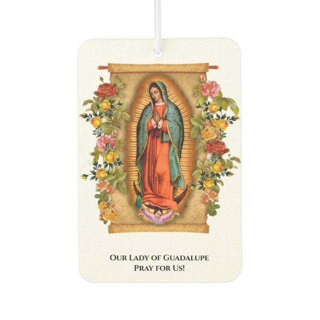Ambientador Virgen Religiosa María Guadalupe Español Católico (Anverso)