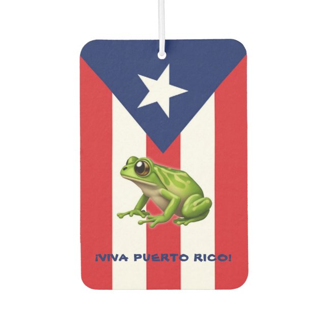 Ambientador VIVA PUERTO RICO Personalizable Coqui Fresher (Anverso)