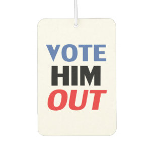 Ambientador Vota por él. Tipografía moderna en blanco y azul.