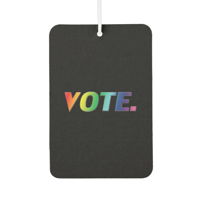 Ambientador Votar coche del orgullo negro arcoiris lgbtq (Anverso)