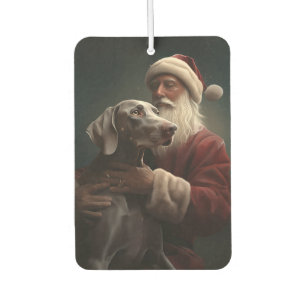 Ambientador Weimaraner con Santa Claus Navideño Festivo