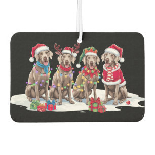 Ambientador Weimaraner Santa hat antlers Navidades elefantes