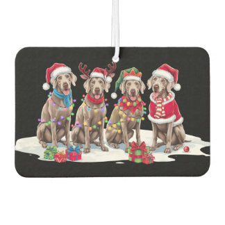 Ambientador Weimaraner Santa hat antlers Navidades elefantes