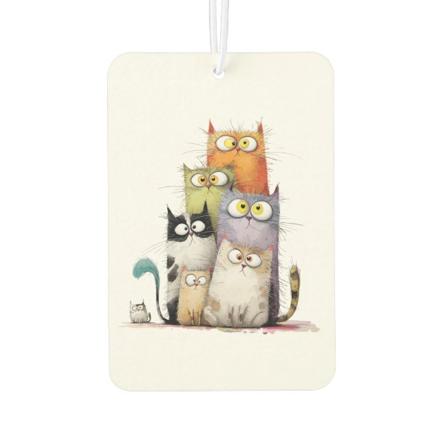 Ambientador Whimsical Cats with Big Eyes Air Freshener (Reverso)