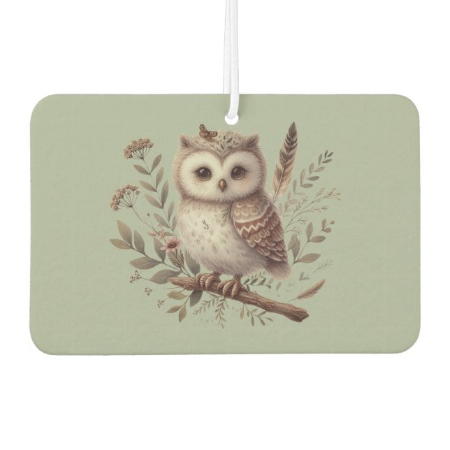 Ambientador Whimsical Woodland Owl Botanical Illustration (Anverso)
