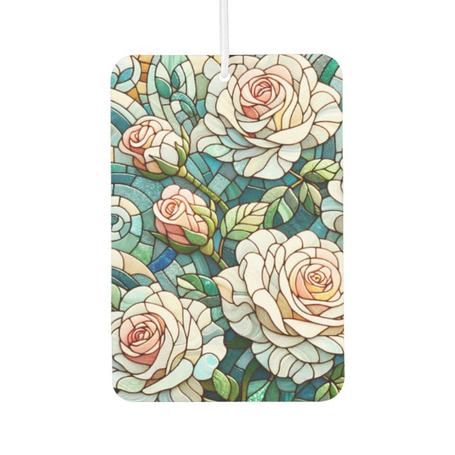 Ambientador White Roses Stained Glass Mosaic (Anverso)