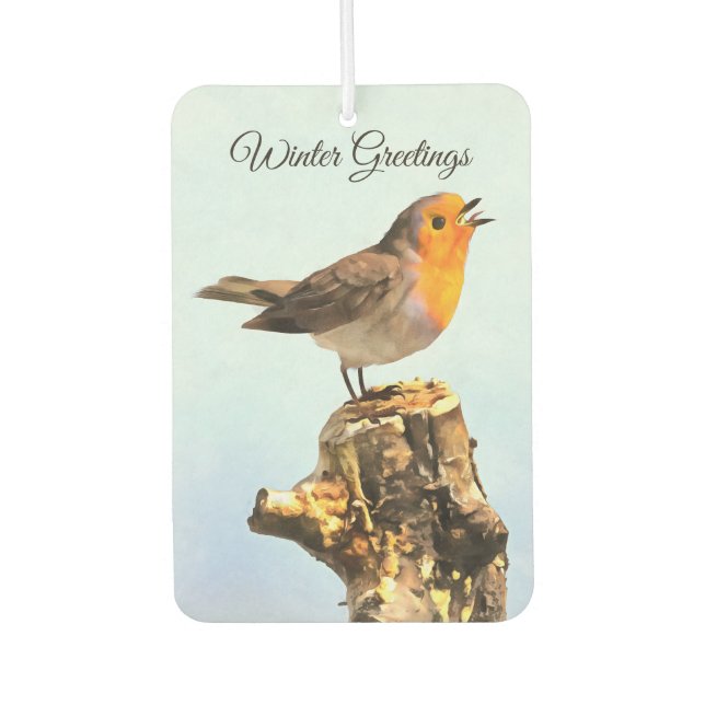 Ambientador Winter Greetings. Robin singing  (Anverso)