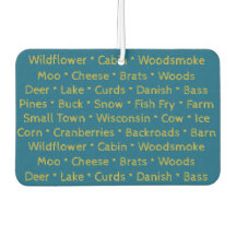 Wisconsin Words Car Air Freshener