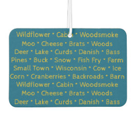 Ambientador Wisconsin Words Car Air Freshener