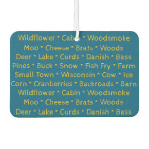 Ambientador Wisconsin Words Car Air Freshener